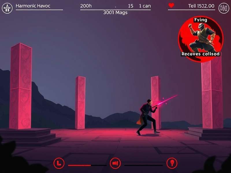 Harmonic Havoc gameplay screenshot showing rhythm mechanics